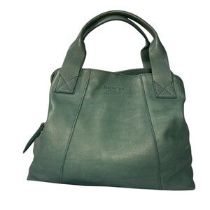 American Leather CO.  Teal Leather Top-Handle Tote